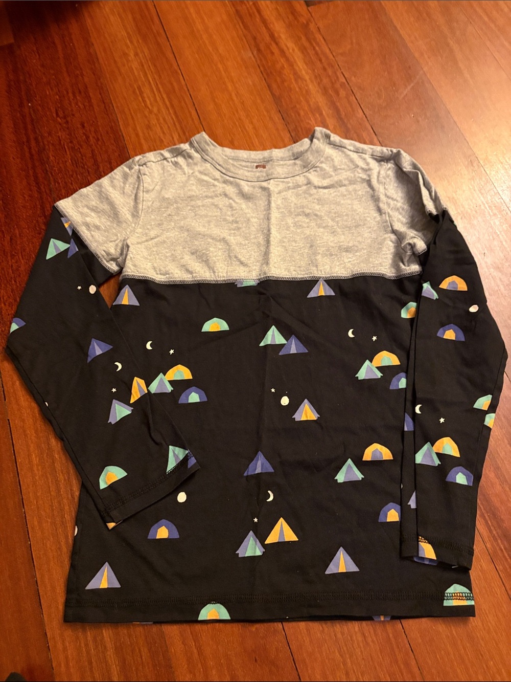 Tea Collection Gray & Black Long-Sleeve Camping Graphic Tee